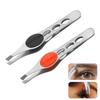 Stainless Steel Three-Hole Eyebrow Clip with Adhesive Pad - Beauty Tools for Trimming and Plucking Eyebrows.
