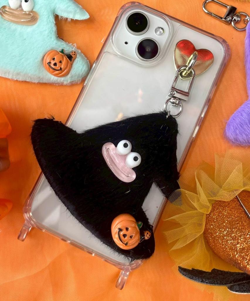 WEGO Mini Trick Hat Monster Plush School Size Black Keychain, Cute, Girly, Gift, Present, Women's, F,