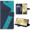 Flip Case - Samsung - Galaxy S24 - Blue Synthetic Leather - Shockproof - Magnetized