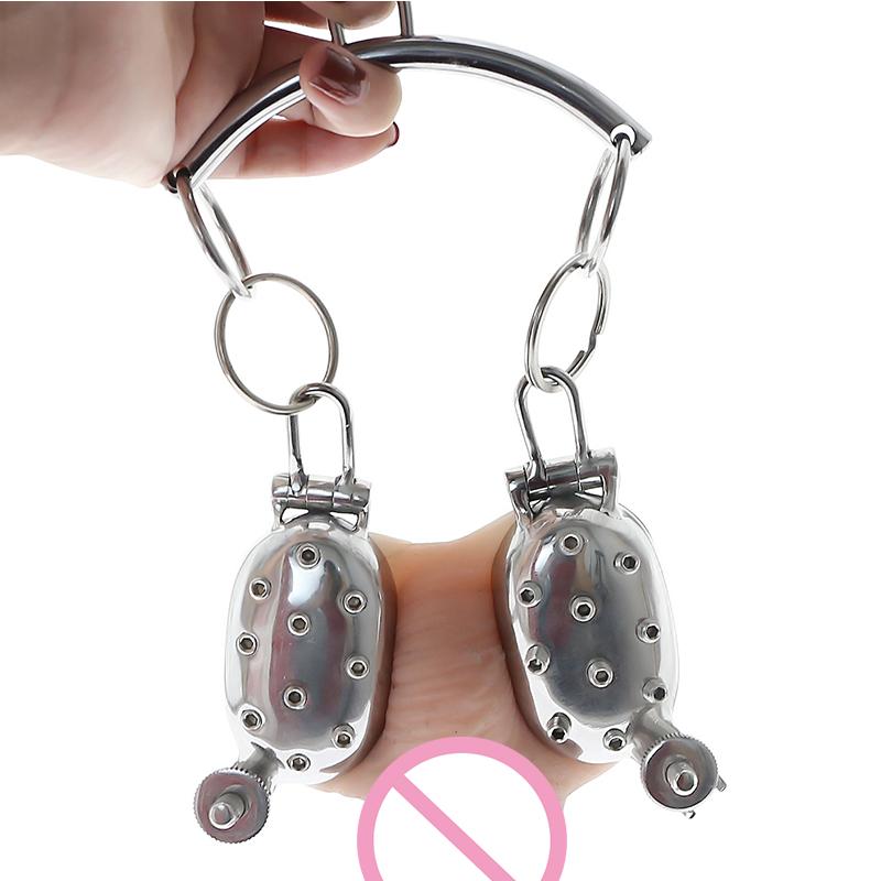 Злые ракушки, растягиватель шариков из нержавеющей стали и дробилка шариков, кольцо для члена с шипами CBT, боль против удовольствия, удовольствие