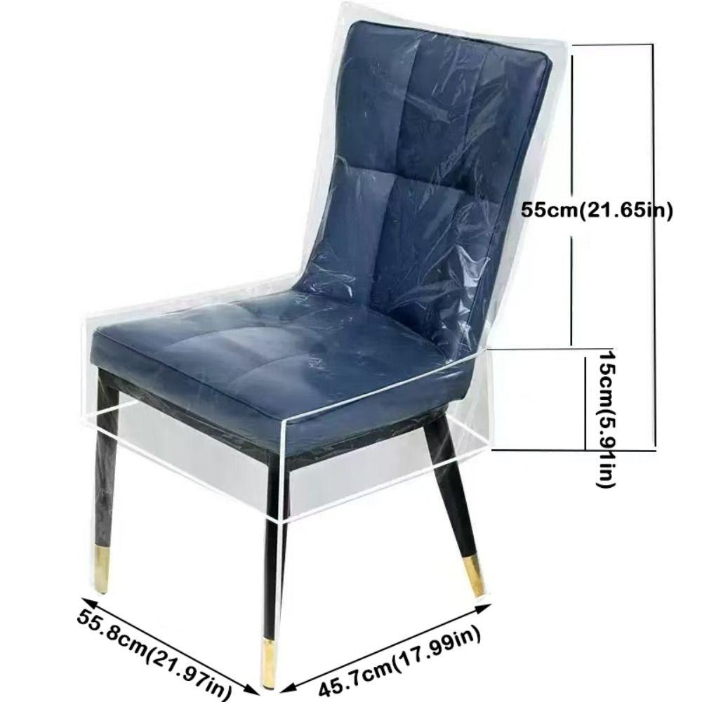 Durable Transparent Chair Cover Anti Scratch Waterproof Chair Dustproof Covers PVC Backrest Chair Covers for Home Dining Room