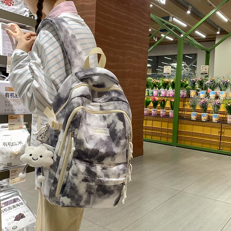 Рюкзак с принтом тай-дай для мальчиков и девочек, школьный рюкзак большой вместимости