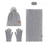 Hat Scarf Gloves Three Piece Set Winter Outdoor Velvet Warm Ear Protection Knitted Hat