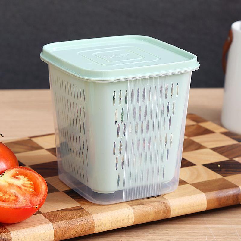 Контейнер для хранения продуктов питания для дома, лука, имбиря, чеснока, дренажные коробки с крышкой, органайзер для холодильника для фруктов, пищевая кухонная коробка