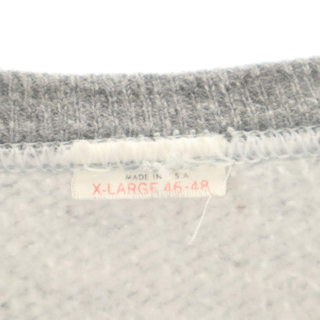 VINTAGE 70s Made in USA raglan sweat XL gray Vince Fleece Lining Women Used