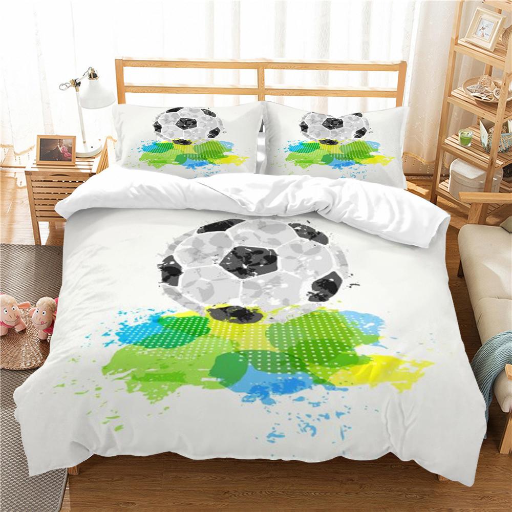 Комплект постельного белья 2/3 шт. пододеяльник, пододеяльник с 3D футбольным принтом, домашнее постельное белье, полиэстер, микрофибра, моющийся для спальни