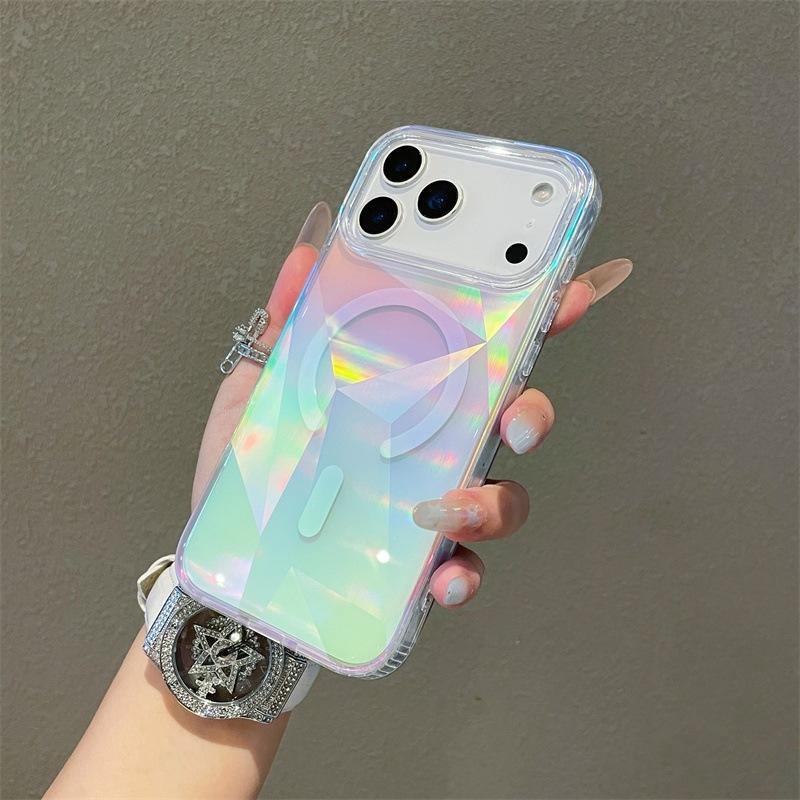 stock Luxury Magnetic Gradient Hard Back Case for 17 16 15 14 13 12 Pro / Plus / Air 4 11 Shockproof Cover