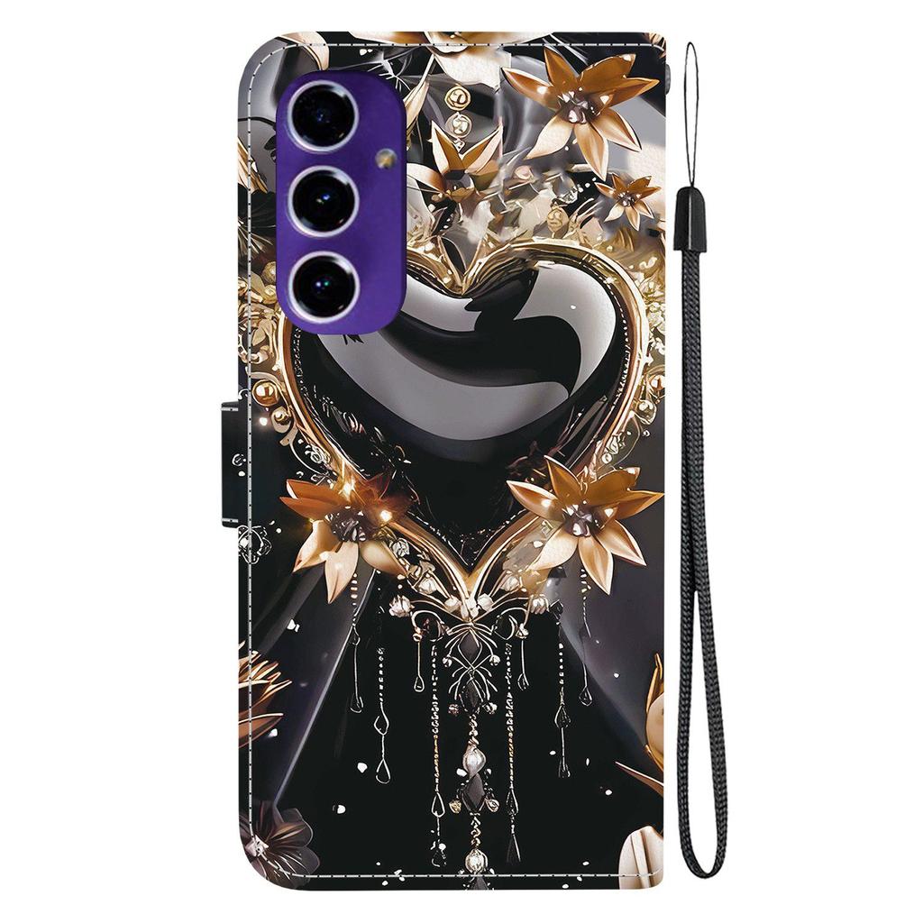 For Samsung Galaxy A16 5G/4G Wallet Case Pattern Printing Leather Stand Phone Cover with Strap