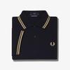 Рубашка Fred Perry с двойным воротником - Черный/Шампанское Сделано в Англии M12-157