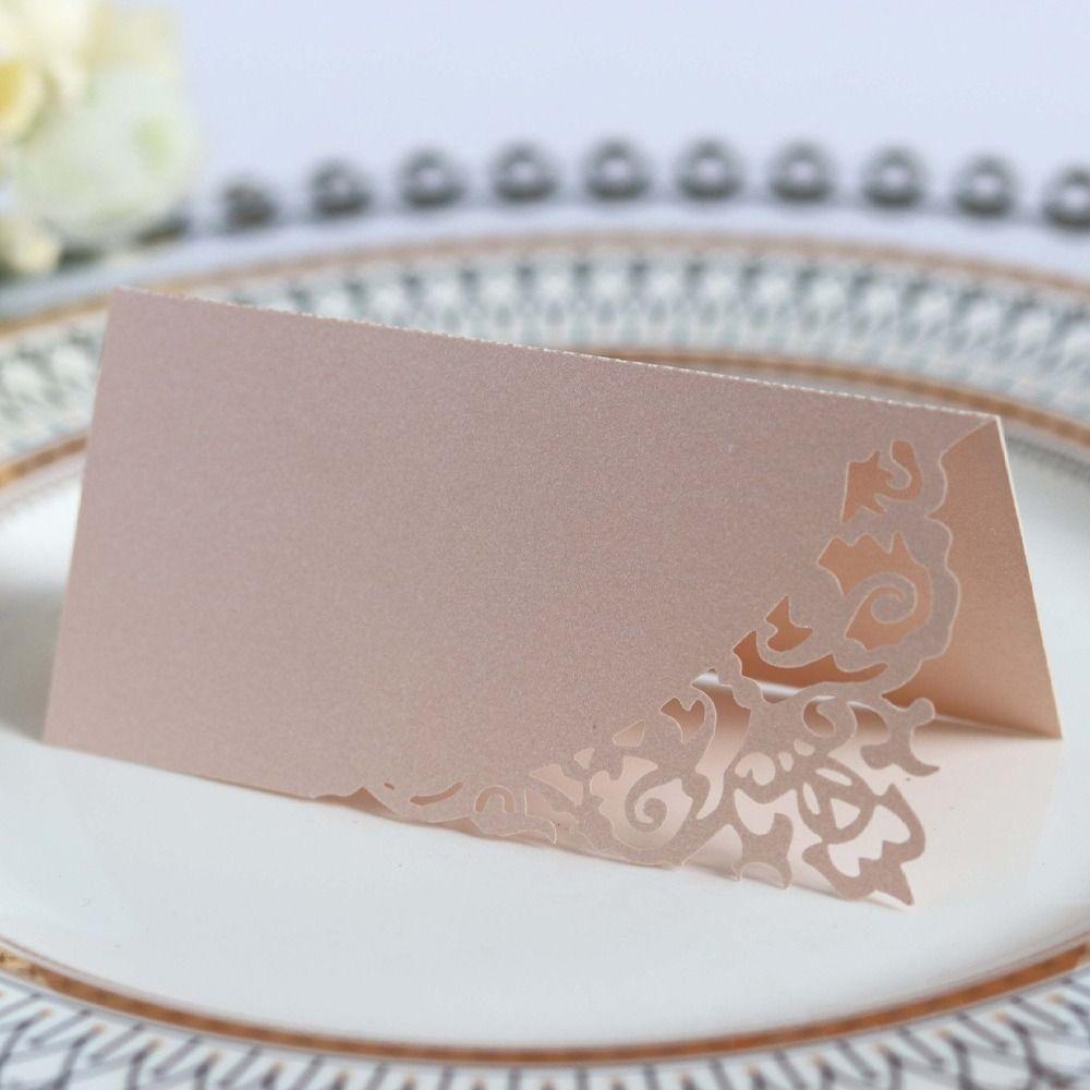 10 шт. Свадебные настольные карточки с лазерной резкой, пустые бумажные карточки с номером и именем, складные, элегантные карточки с номером места, для банкетных столов