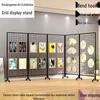 Mobile Art Display Stand: Vertical Folding Grid for Art Exhibitions and Kindergarten Art Shows