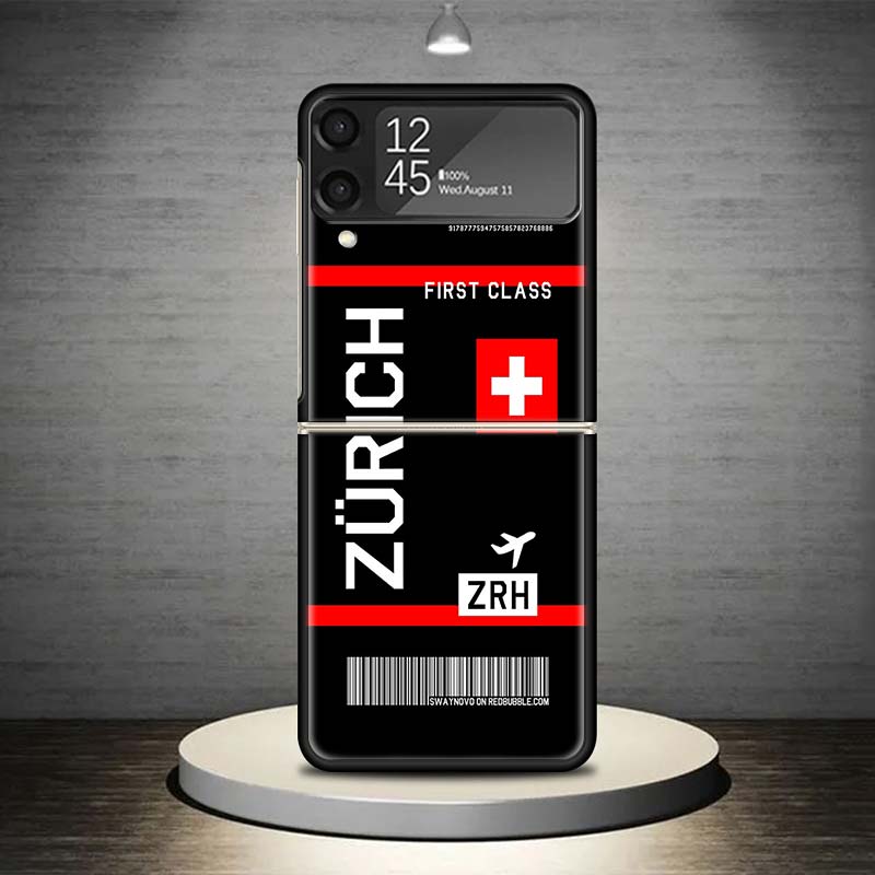 Чехол для телефона со штрих-кодом авиабилета для Samsung Galaxy Z Flip 7 6 5 4 3 5G Ударопрочный чехол Z Flip7 Flip6 ZFlip5 Flip3 Flip4 Luxur