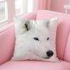 Casual daily Wild Powerful Majestic White Wolf Cushion Cover Linen Pillowcase Cover Soft Decor for Sofa Home Room