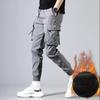 Осенне-зимние мужские брюки на шнурке, комбинезоны, теплые толстые спортивные штаны, брюки длиной до щиколотки, спортивная одежда