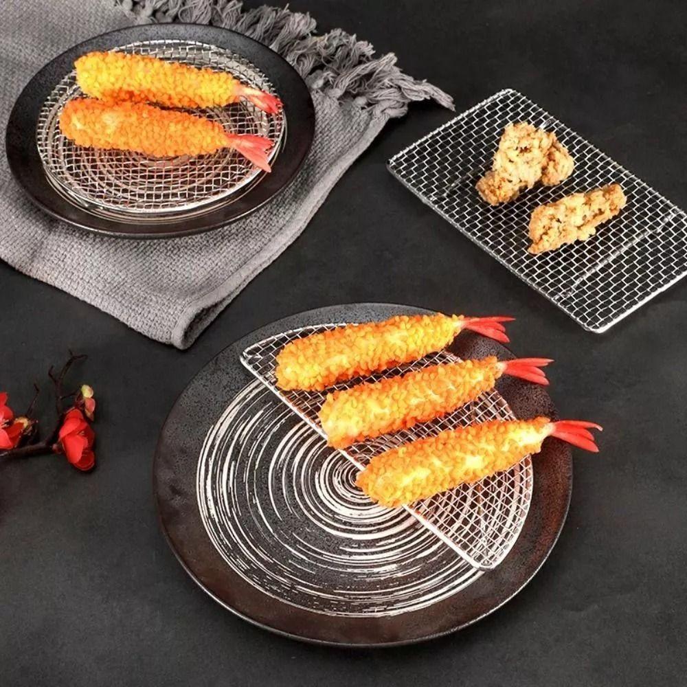 Полукруглая/Круглая сетка для жарки темпуры Прочная сетка для барбекю Новая сетка для сушки