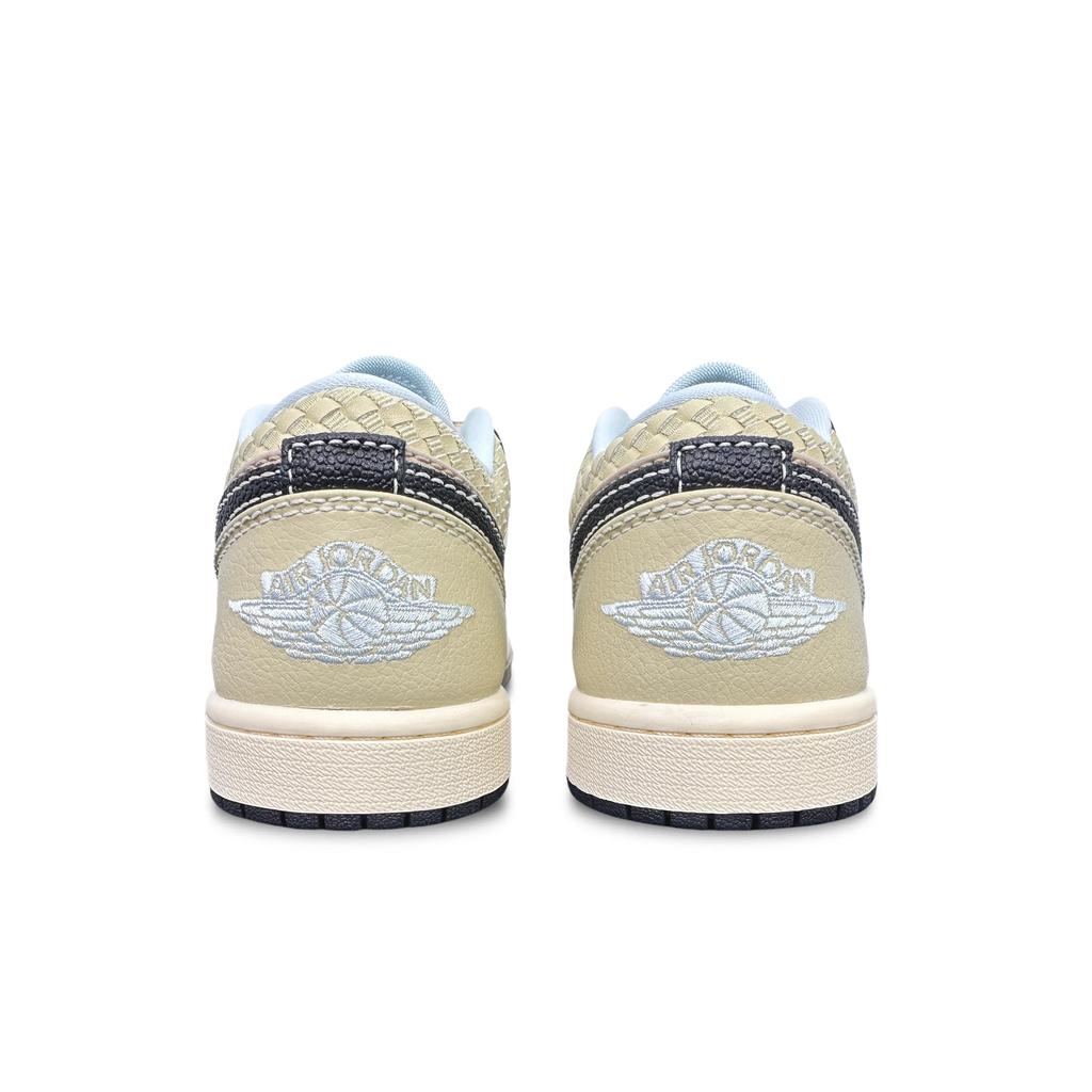 Jordan Air Jordan 1 Нескользящие Нескользящие Низкие Винтажные Баскетбольные Кроссовки Мужские Цвет Экрю HQ3437-101(Команда501-)