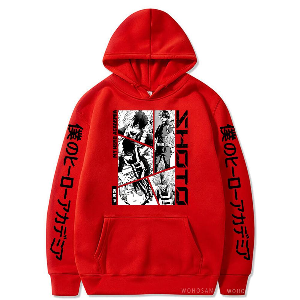 Мужские толстовки с принтом «My Hero Academy» в стиле аниме «Тодороки шото», пуловер с капюшоном в стиле Харадзюку в стиле хип-хоп, осенне-зимняя уличная одежда