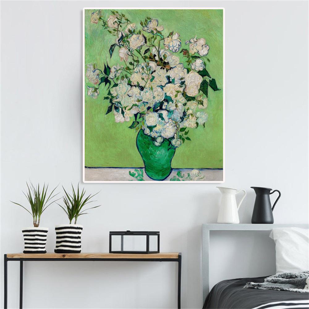 Van Gogh Rose Exhibition Canvas Wall Poster Print Living Room Pop Art Home Decoration