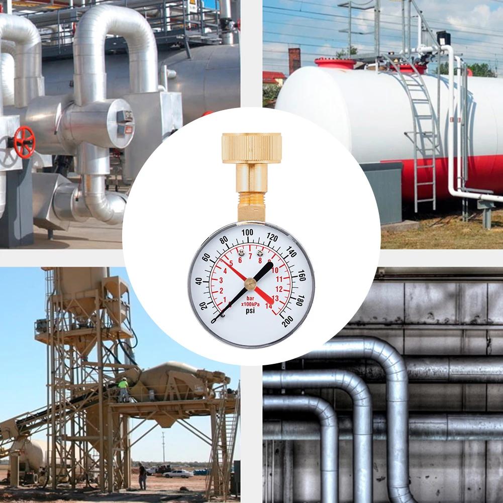 Манометр 15/30/60//100//160/200 PSI и бар для воздуха, газа, воды, топлива, жидкости. Тестер давления воздуха в шинах автомобиля, манометр для шин