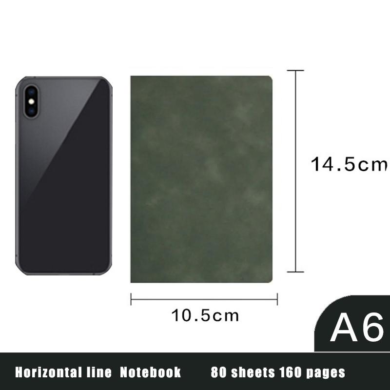 Утолщенный блокнот A6 для деловых заметок из овчины, 160 страниц, с подкладкой