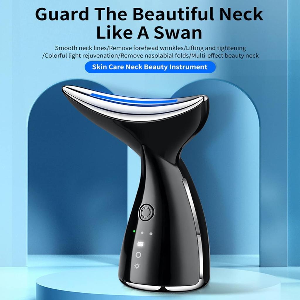 Косметическое устройство для лица и шеи, лифтинг-массажер для шеи, 45 ℃, подтягивает кожу, уменьшает морщины на двойном подбородке, удаляет 3 режима, инструменты для ухода за кожей