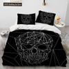 3D Gothic Horror Skull Cartoon Comforter Bedding Set,Duvet Cover Bed Set Quilt Cover Pillowcase,King Queen Size Bedding Set Gift