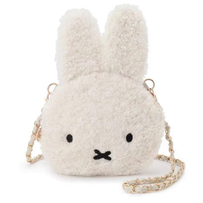 Cartoon Kawaii Miffy Crossbody Lovely Cartoon Head Phone Bag Girl Embroidery Storage Children's Shoulder Bag for Kids Gifts