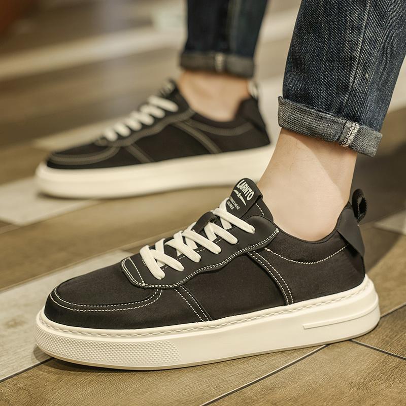 Мужские повседневные кожаные туфли оксфорды на шнуровке Мужские кроссовки Удобные туфли на плоской подошве Модные черные туфли для мужчин Tenis Masculino