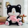 Fluffy Cartoon Plush Animal Doll Stuffed Doll Black Gray Kitty Dolls Cat Plush Toy  Car Decor