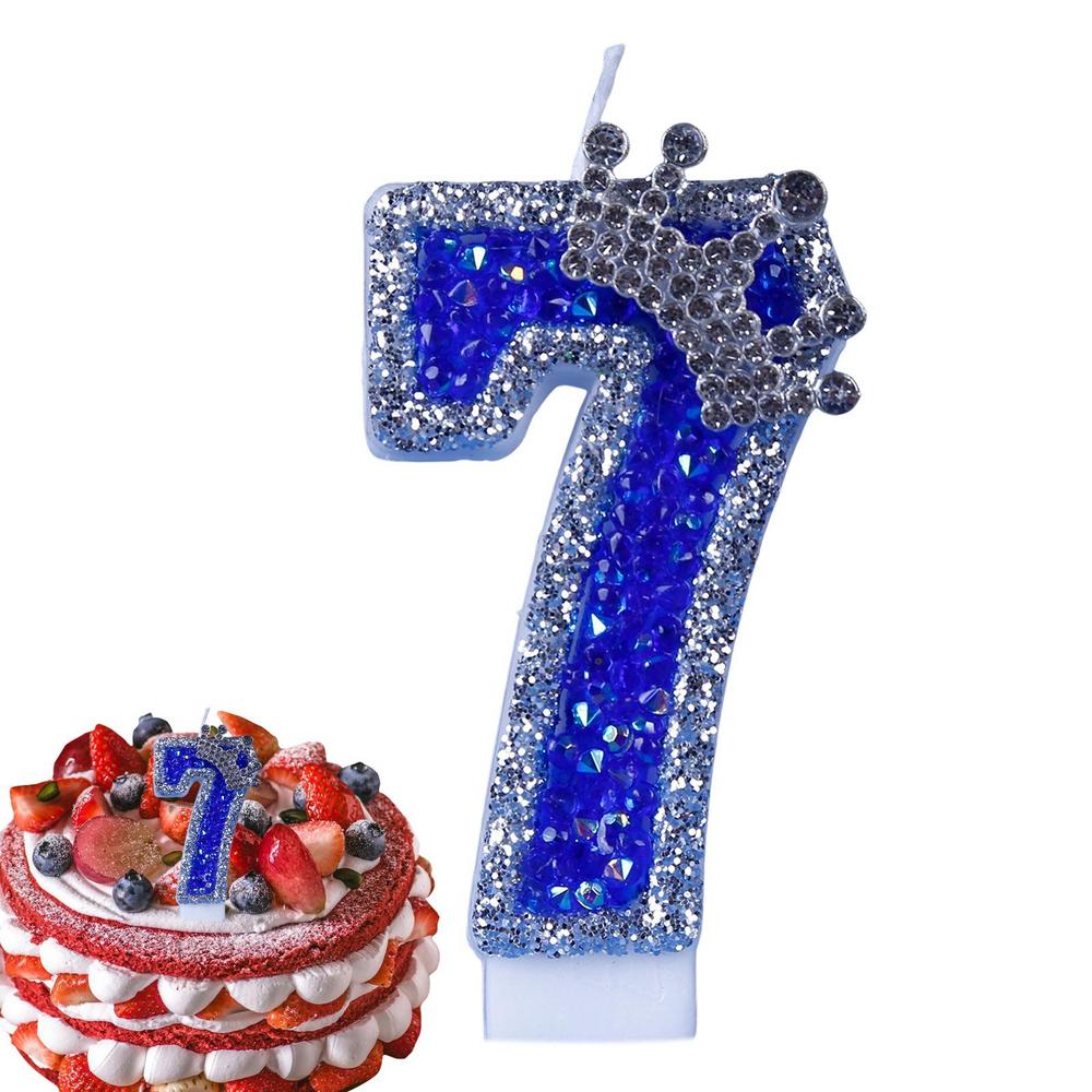 Синие свечи на день рождения, блестящие синие свечи для торта, 3D-фигурные украшения для торта, украшения для свадеб, тематических вечеринок