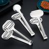 Stainless Steel Silver Hollow Food Tongs Non-Stick Serving Tong Barbecue Bread Clip Kitchen Drain Oil Clamp Cooking Accessories