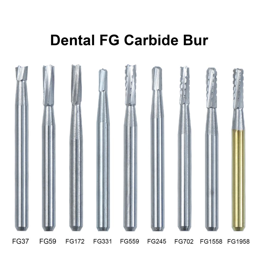10Pcs/Box WellCK FG Dental Carbide Burs Dia 1.6mm For High Speed Tungsten Steel Burs FG330 FG556 FG245 FG34