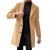 Men's Single Breasted Lapel Coat Long Sleeve Solid British Style Single Breasted Coat