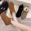 Winter Snow Boots Women's Short Tube Thickened Cotton Shoes Non-slip Winter Shoes Student Women's Shoes Black Boots