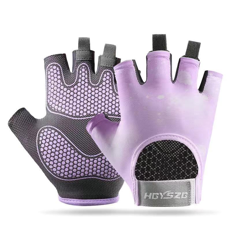 Fitness half finger men's sports non-slip shock absorption air cushion wear-resistant horizontal bar anti-cocooning cycling gloves