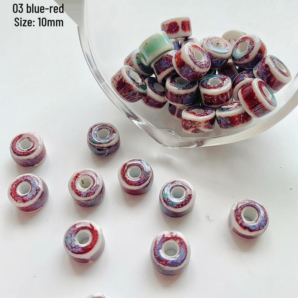 High-Temp Ceramic Glazed Round Spacer Beads for DIY Jewelry