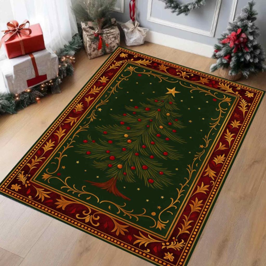 Коврики с рождественским принтом, ковер для спальни, коврик для гостиной с противоскользящим покрытием, коврик под диван, для домашнего декора, придверный коврик