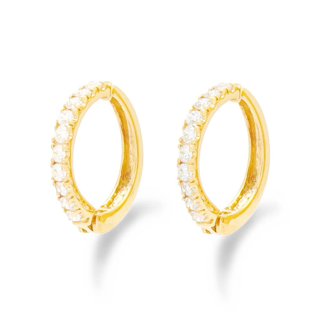 ESTELLE [Official] Women's Silver Earrings with Yellow Gold Plated Cubic Zirconia (Product Code: 0776-0067-0000-0000)