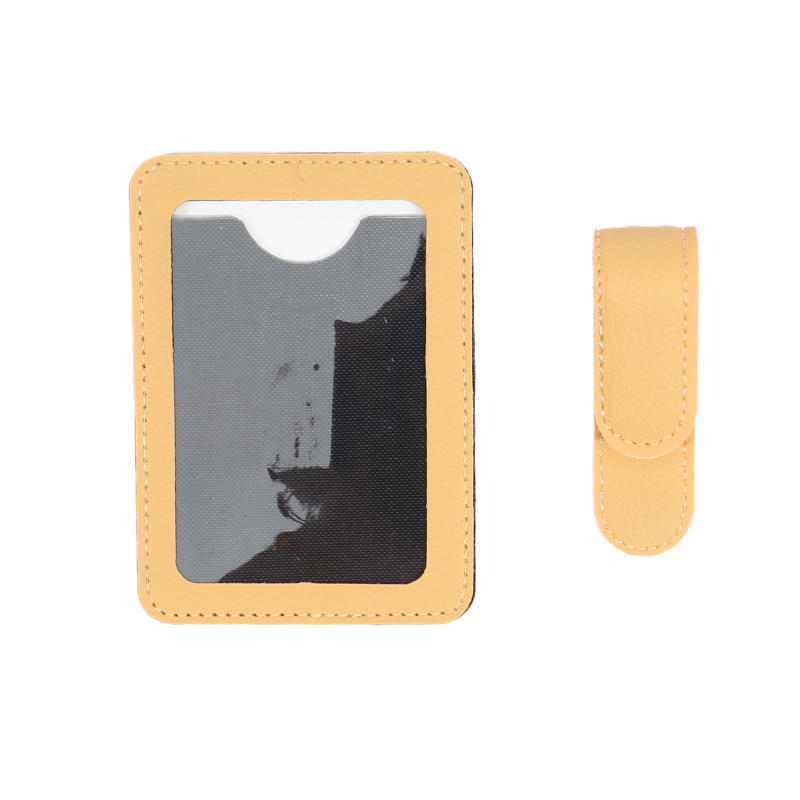 1 шт. Кожаный держатель для карт на солнцезащитный козырек автомобиля – Временная парковочная номерная табличка и зажим для фото-удостоверения – Скрытый органайзер для салона автомобиля