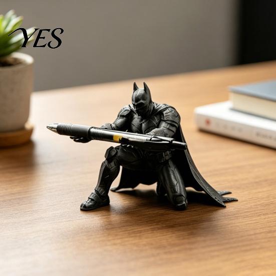 Desktop Stationery Organizer 3D Printed Batman Pen Holder, Unique Desk for Office & Ninja Accessory Home, Cool Decoration Fun Gift Fans Durable