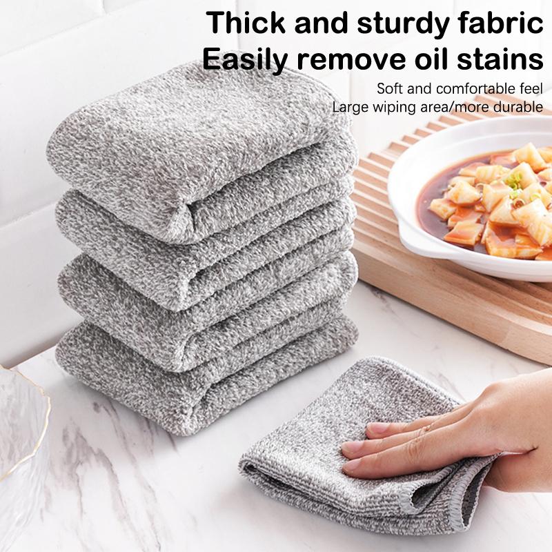 Кухонное мягкое чистящее полотенце из микрофибры, впитывающее масло, тряпка для мытья посуды