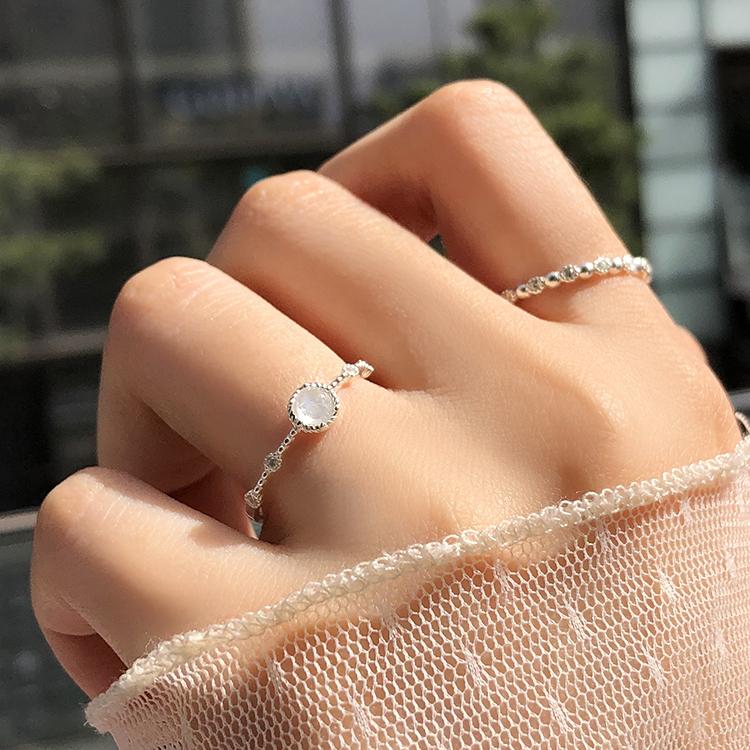 47 Сумка 925 Серебро Лунный камень Драгоценный камень Кольцо Ария
