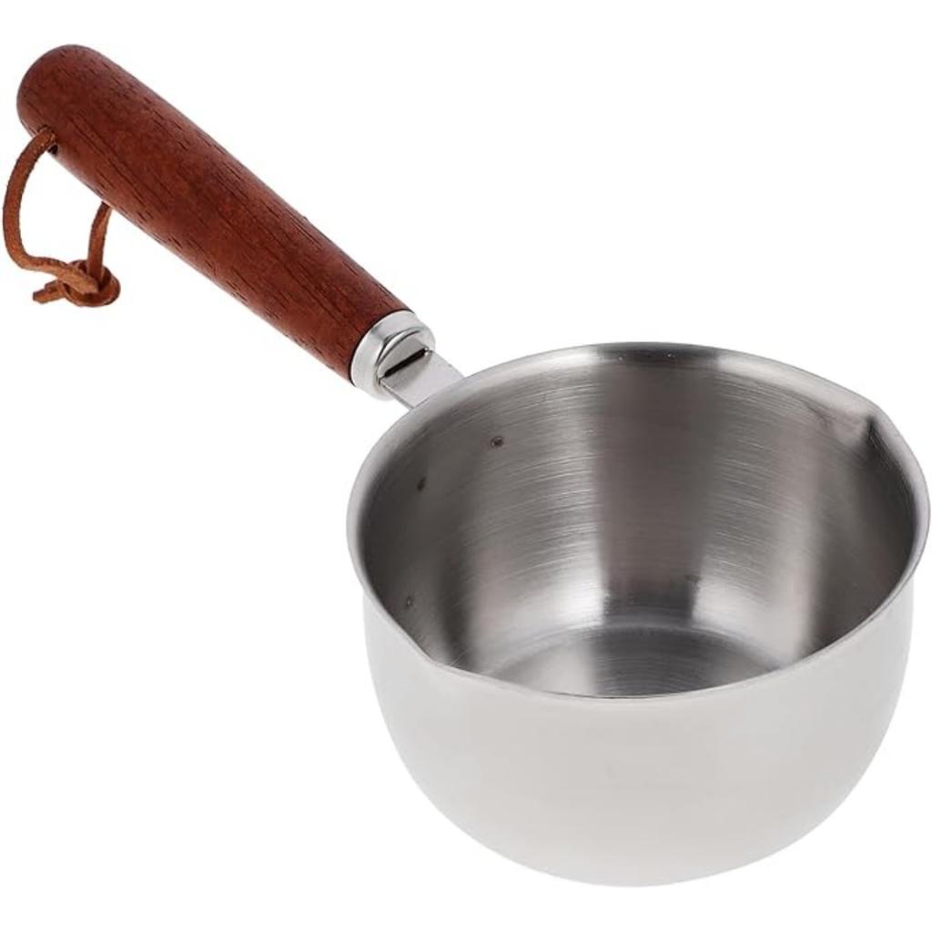 Butter Melting Pot Stainless Steel Saucepan with Spout Butter Warmer Pan Stock Pot Milk Cheese Pot Pouring Oil Pans for Soup Coffee Chocolate Sauce