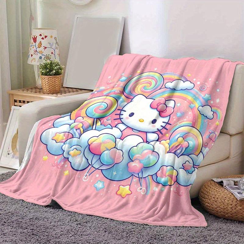 1шт. Плед Hello Kitty «Радужные Мечты» - Идеально для Дома, Офиса, Улицы, Идея для Подарка, Подходит для Всех Сезоновz041754