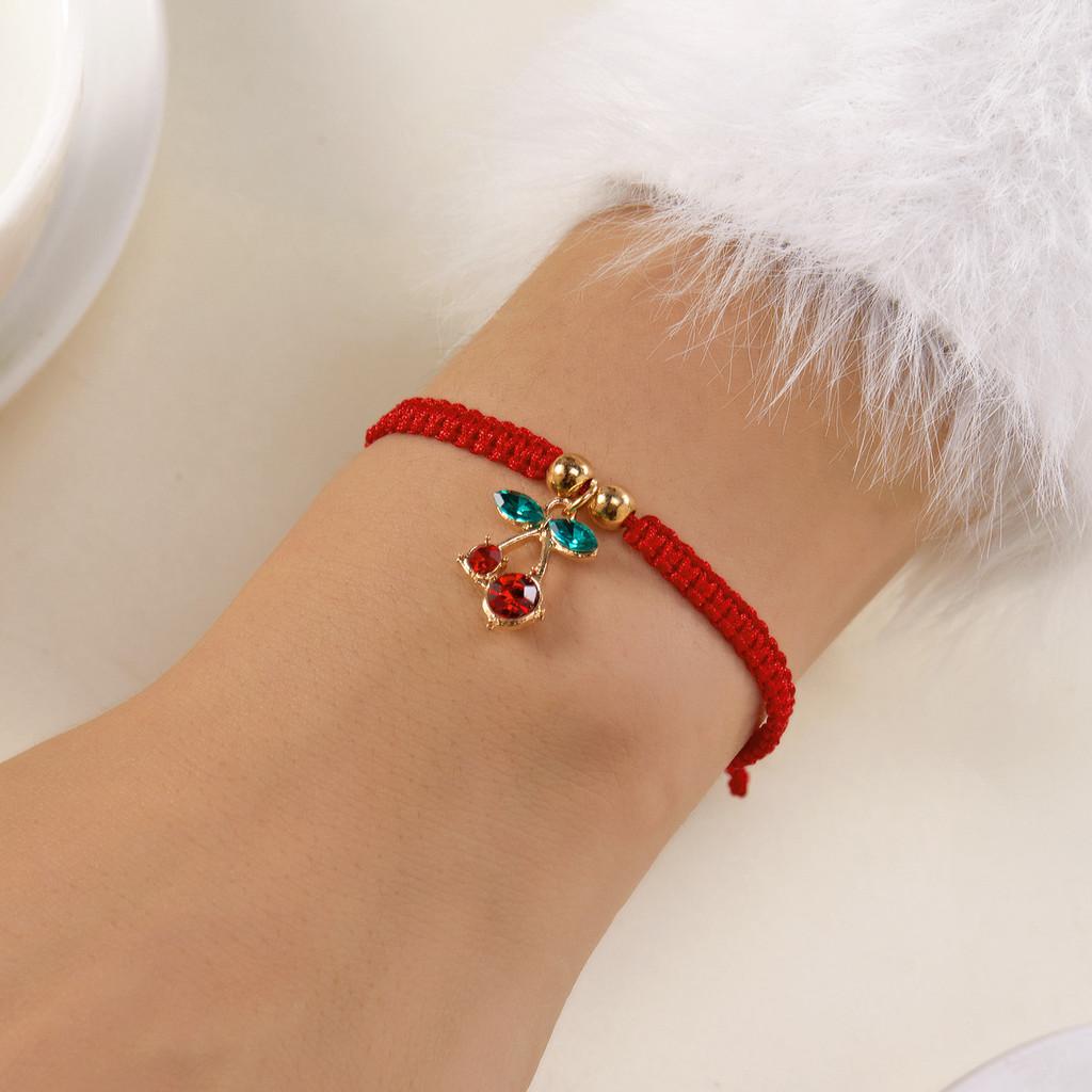 Handcrafted Woven Friendship Bracelet With Fruit Design For Teens And Casual Wear