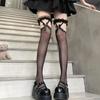 Sexy Sweet Over Knee Long Socks Women Girls Lolita Bowknot Thigh High Stockings Punk Lace Mesh Legging Hollow Fishnet Pantyhose