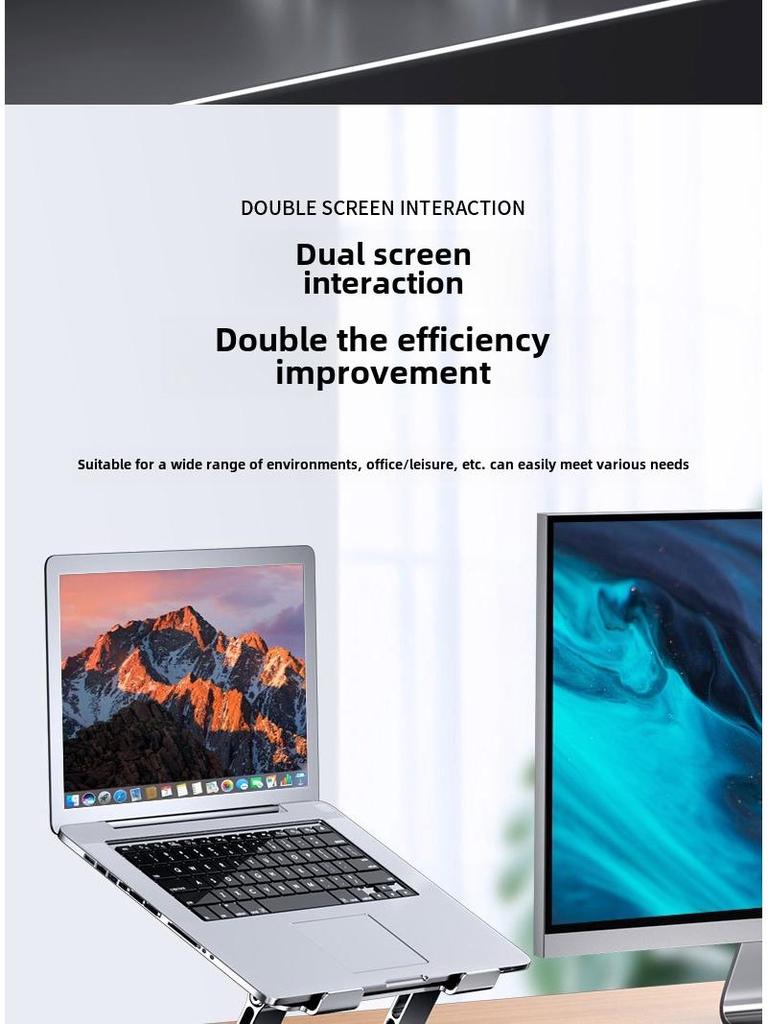 Вращающаяся подставка для ноутбука из алюминиевого сплава с регулируемой высотой и теплоотводом