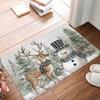 1Pcs Anti Fatigue Kitchen Rugs, Snowman and Reindeer Print Waterproof Non-Slip Thick Cushioned Kitchen Mat Heavy Duty Comfort Standing Mat for Kitchen