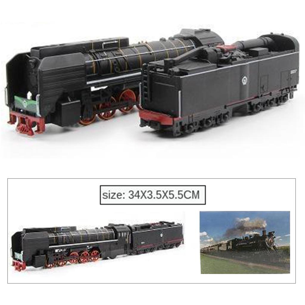 Игрушечный паровоз со звуком, легкий сплав, двигатель поезда, модель автомобиля для детей, черный