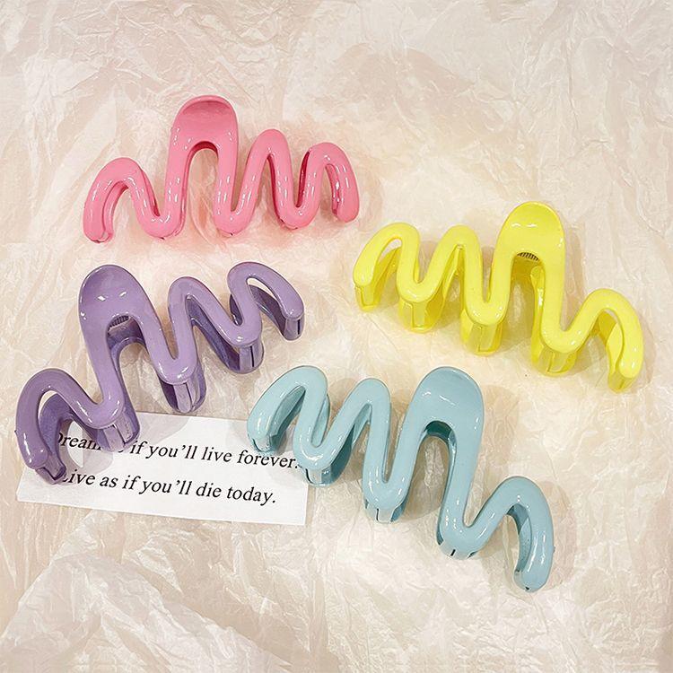 with resembling as a head accessory Jelly color wavy low-neck series hairstyle shark hairpins 1 PC hairpin clips Delicate Jewelry